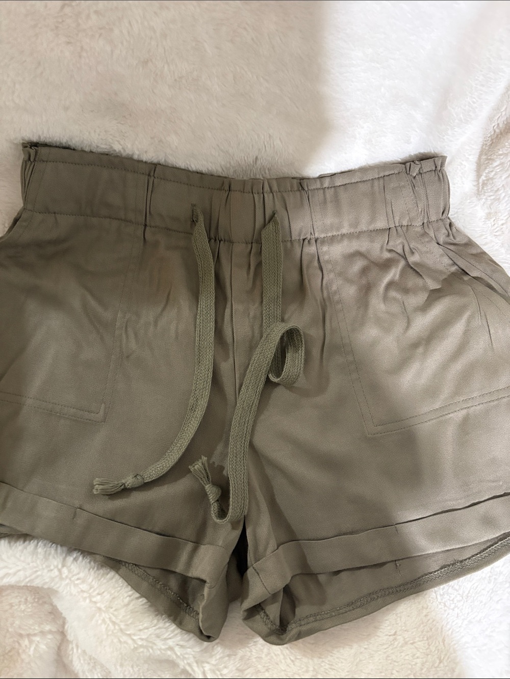 Charlotte Russe Olive Green Drawstring Lounge Shorts